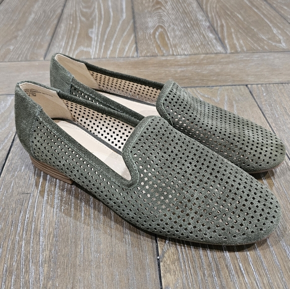 Violet & Red Salem Perforated Suede Loafer Flat - Picture 1 of 8